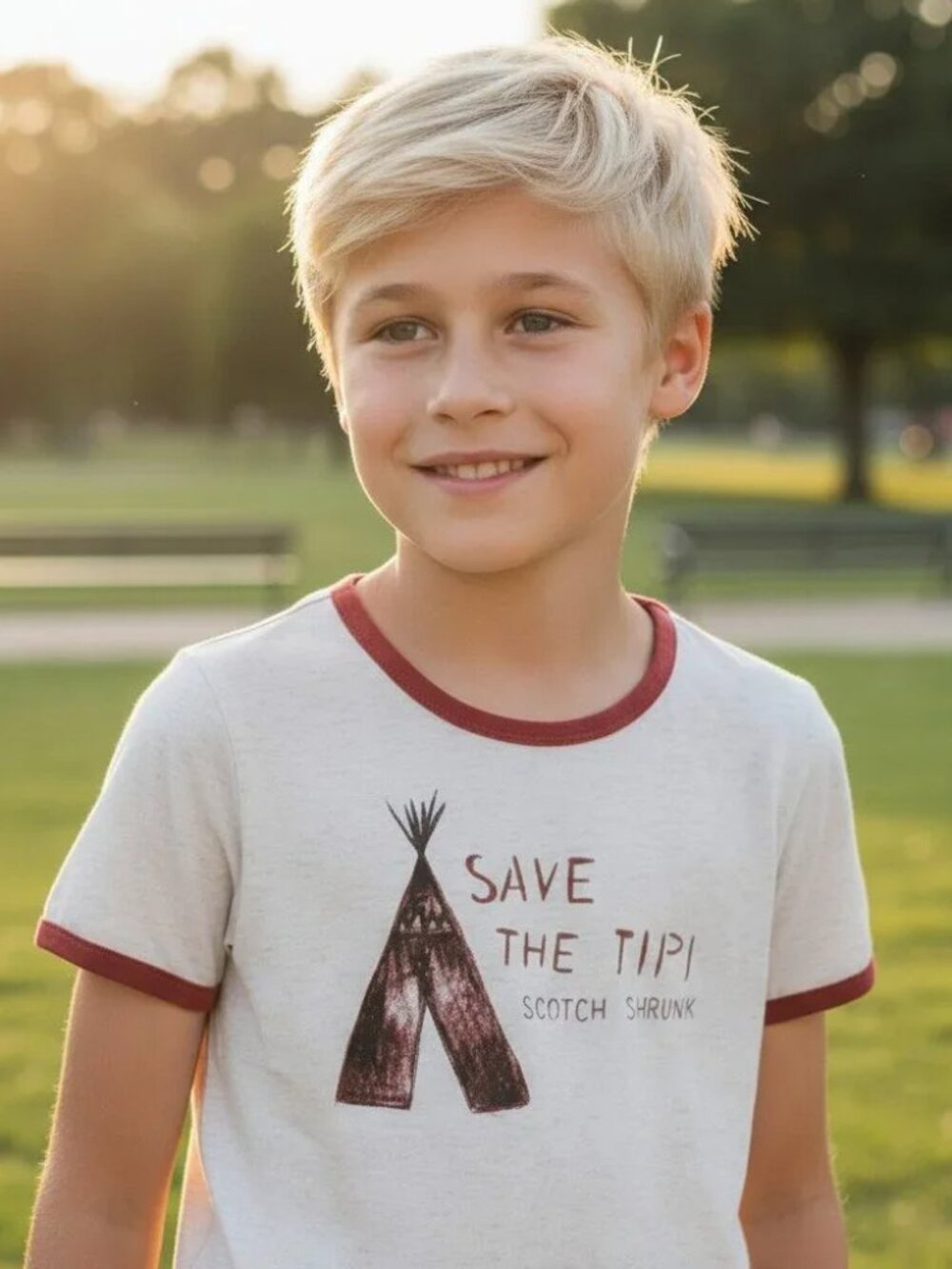 SCOTCH SHRUNK Save the Tipi Graphic Tee 6 7 Boys Girls Kids & SODA Euro Luxe